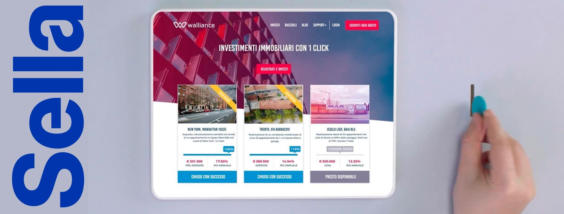Banner Investimenti immobiliari online, al via partnership Banca Sella – Walliance
